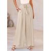 imagePRETTYGARDEN Womens Wide Leg Work Pants Business Casual High Waisted Loose Palazzo Trouser Summer ClothesBeige