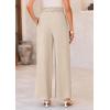 imagePRETTYGARDEN Womens Wide Leg Work Pants Business Casual High Waisted Loose Palazzo Trouser Summer ClothesBeige