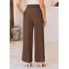 imagePRETTYGARDEN Womens Wide Leg Work Pants Business Casual High Waisted Loose Palazzo Trouser Summer ClothesBrown