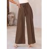 imagePRETTYGARDEN Womens Wide Leg Work Pants Business Casual High Waisted Loose Palazzo Trouser Summer ClothesBrown