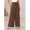 imagePRETTYGARDEN Womens Wide Leg Work Pants Business Casual High Waisted Loose Palazzo Trouser Summer ClothesBrown
