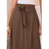 imagePRETTYGARDEN Womens Wide Leg Work Pants Business Casual High Waisted Loose Palazzo Trouser Summer ClothesBrown