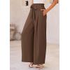 imagePRETTYGARDEN Womens Wide Leg Work Pants Business Casual High Waisted Loose Palazzo Trouser Summer ClothesBrown