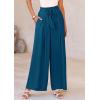 imagePRETTYGARDEN Womens Wide Leg Work Pants Business Casual High Waisted Loose Palazzo Trouser Summer ClothesDark Blue