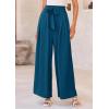 imagePRETTYGARDEN Womens Wide Leg Work Pants Business Casual High Waisted Loose Palazzo Trouser Summer ClothesDark Blue