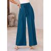 imagePRETTYGARDEN Womens Wide Leg Work Pants Business Casual High Waisted Loose Palazzo Trouser Summer ClothesDark Blue