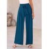 imagePRETTYGARDEN Womens Wide Leg Work Pants Business Casual High Waisted Loose Palazzo Trouser Summer ClothesDark Blue