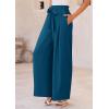 imagePRETTYGARDEN Womens Wide Leg Work Pants Business Casual High Waisted Loose Palazzo Trouser Summer ClothesDark Blue