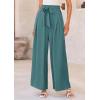 imagePRETTYGARDEN Womens Wide Leg Work Pants Business Casual High Waisted Loose Palazzo Trouser Summer ClothesSage Green