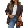 imagePRETTYGARDEN 2026 Blazers for Women Business Casual Long Sleeve Lapel Open Front Suit Jacket Work Blazer with PocketsCoffee