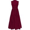 imagePRETTYGARDEN Summer Dresses for Women 2026 Casual Eyelet Sleeveless Wedding Guest Maxi Dress Tank Top Sundress with PocketsJujube Red