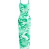 imagePRETTYGARDEN Summer Wedding Guest Dresses for Women 2026 Spaghetti Strap Mesh Bodycon Beach Vacation Floral Maxi Long DressesFloral White Light Green