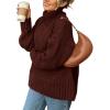 imagePRETTYGARDEN Womens 2025 Fall Oversized Sweaters Turtleneck Casual Long Sleeve Chunky Knit Pullover Tops Winter ClothesCoffee