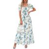 Floral White Blue
