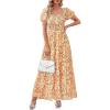 Floral White Orange Yellow