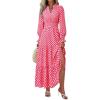 imagePRETTYGARDEN Womens Floral Maxi Dress 2026 Fall Long Sleeve V Neck A Line Long Flowy Spring Party Boho DressesPlaid Pink