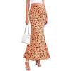 imagePRETTYGARDEN Womens Maxi Skirt 2026 Summer Flowy Polka Dot Floral High Waisted Mermaid Office Work Spring Long Slip SkirtsBeige Red Flower