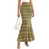 imagePRETTYGARDEN Womens Maxi Skirt 2026 Summer Flowy Polka Dot Floral High Waisted Mermaid Office Work Spring Long Slip SkirtsBlack Yellow Flower