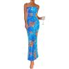 imagePRETTYGARDEN Womens Summer Printed Tube Maxi Dress Strapless Bodycon Sleeveless Long Beach Vacation DressesFloral Light Blue