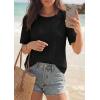 imagePRETTYGARDEN Embroidered Eyelet Tops for Women Summer Blouses Dressy Casual 2026 Spring Work Teacher Puff Short Sleeve ShirtsBlack