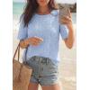 imagePRETTYGARDEN Embroidered Eyelet Tops for Women Summer Blouses Dressy Casual 2026 Spring Work Teacher Puff Short Sleeve ShirtsLight Blue