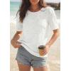 imagePRETTYGARDEN Embroidered Eyelet Tops for Women Summer Blouses Dressy Casual 2026 Spring Work Teacher Puff Short Sleeve ShirtsWhite