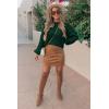 imagePRETTYGARDEN Fall Sweaters for Women 2026 Fashion Long Sleeve Casual Ribbed Knit Winter Clothes Pullover Jumper TopsDark Green