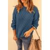 imagePRETTYGARDEN Fall Sweaters for Women 2026 Fashion Long Sleeve Casual Ribbed Knit Winter Clothes Pullover Jumper TopsGrey Blue