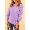 imagePRETTYGARDEN Fall Sweaters for Women 2026 Fashion Long Sleeve Casual Ribbed Knit Winter Clothes Pullover Jumper TopsPurple