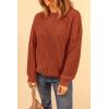 imagePRETTYGARDEN Fall Sweaters for Women 2026 Fashion Long Sleeve Casual Ribbed Knit Winter Clothes Pullover Jumper TopsRust Red