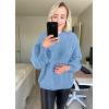 imagePRETTYGARDEN Fall Sweaters for Women 2026 Fashion Long Sleeve Casual Ribbed Knit Winter Clothes Pullover Jumper TopsSky Blue
