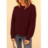 imagePRETTYGARDEN Fall Sweaters for Women 2026 Fashion Long Sleeve Casual Ribbed Knit Winter Clothes Pullover Jumper TopsWine Red