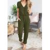 imagePRETTYGARDEN Jumpsuits for Women 2026 Spring Summer Casual Dressy Short Sleeve Romper Airport Vacation Travel OutfitsArmy Green