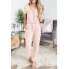 imagePRETTYGARDEN Jumpsuits for Women 2026 Spring Summer Casual Dressy Short Sleeve Romper Airport Vacation Travel OutfitsBeige
