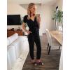 imagePRETTYGARDEN Jumpsuits for Women 2026 Spring Summer Casual Dressy Short Sleeve Romper Airport Vacation Travel OutfitsBlack