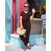 imagePRETTYGARDEN Jumpsuits for Women 2026 Spring Summer Casual Dressy Short Sleeve Romper Airport Vacation Travel OutfitsCoffee