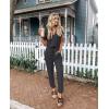 imagePRETTYGARDEN Jumpsuits for Women 2026 Spring Summer Casual Dressy Short Sleeve Romper Airport Vacation Travel OutfitsDark Grey