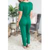 imagePRETTYGARDEN Jumpsuits for Women 2026 Spring Summer Casual Dressy Short Sleeve Romper Airport Vacation Travel OutfitsGreen