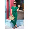 imagePRETTYGARDEN Jumpsuits for Women 2026 Spring Summer Casual Dressy Short Sleeve Romper Airport Vacation Travel OutfitsGreen