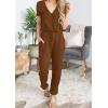 imagePRETTYGARDEN Jumpsuits for Women 2026 Spring Summer Casual Dressy Short Sleeve Romper Airport Vacation Travel OutfitsLight Brown