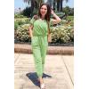 imagePRETTYGARDEN Jumpsuits for Women 2026 Spring Summer Casual Dressy Short Sleeve Romper Airport Vacation Travel OutfitsLight Green