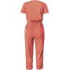 imagePRETTYGARDEN Jumpsuits for Women 2026 Spring Summer Casual Dressy Short Sleeve Romper Airport Vacation Travel OutfitsLight Pink