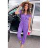 imagePRETTYGARDEN Jumpsuits for Women 2026 Spring Summer Casual Dressy Short Sleeve Romper Airport Vacation Travel OutfitsPurple