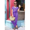 imagePRETTYGARDEN Jumpsuits for Women 2026 Spring Summer Casual Dressy Short Sleeve Romper Airport Vacation Travel OutfitsPurple
