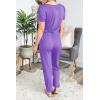 imagePRETTYGARDEN Jumpsuits for Women 2026 Spring Summer Casual Dressy Short Sleeve Romper Airport Vacation Travel OutfitsPurple