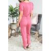imagePRETTYGARDEN Jumpsuits for Women 2026 Spring Summer Casual Dressy Short Sleeve Romper Airport Vacation Travel OutfitsRose Pink