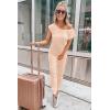 imagePRETTYGARDEN Jumpsuits for Women 2026 Summer Dressy Off Shoulder Romper Spring Vacation Travel Lounge Outfits ClothesBeige