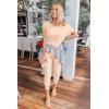 imagePRETTYGARDEN Jumpsuits for Women 2026 Summer Dressy Off Shoulder Romper Spring Vacation Travel Lounge Outfits ClothesBeige
