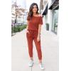 imagePRETTYGARDEN Jumpsuits for Women 2026 Summer Dressy Off Shoulder Romper Spring Vacation Travel Lounge Outfits ClothesBrick Red