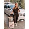 imagePRETTYGARDEN Jumpsuits for Women 2026 Summer Dressy Off Shoulder Romper Spring Vacation Travel Lounge Outfits ClothesBrown